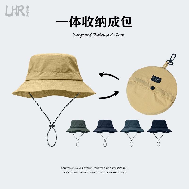 可折叠渔夫帽子男夏季防晒帽轻薄速干旅游登山户外男士钓鱼遮阳帽