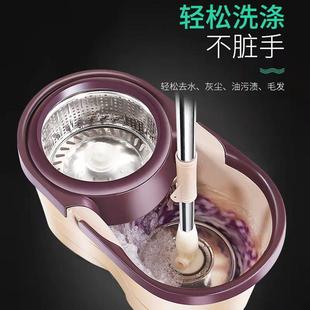 免手洗拖把套装 速8拖把墩布桶一拖净甩干拖把 地拖桶旋转拖把新款