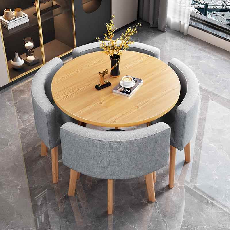 北欧洽谈桌椅组合接待店铺会客谈判桌椅小户型办公室商务休闲圆桌