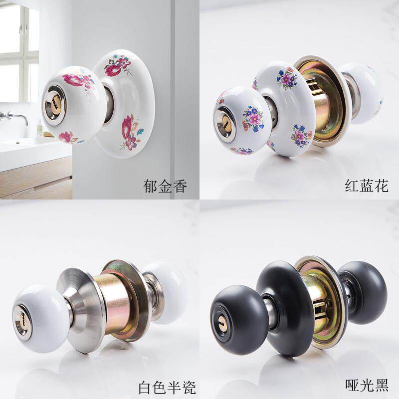 陶瓷门锁通用室内锁卧室化妆室老式房门锁球型圆形简易锁田园球锁