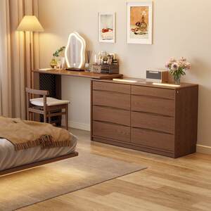 尚馨阁斗柜梳妆台一体卧室化妆桌床尾收纳柜化妆台实木转角书桌