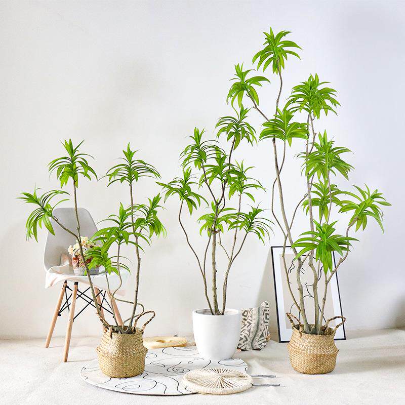 仿生百合竹大型盆栽景室内装饰假绿植落地假植物 仿真百合竹