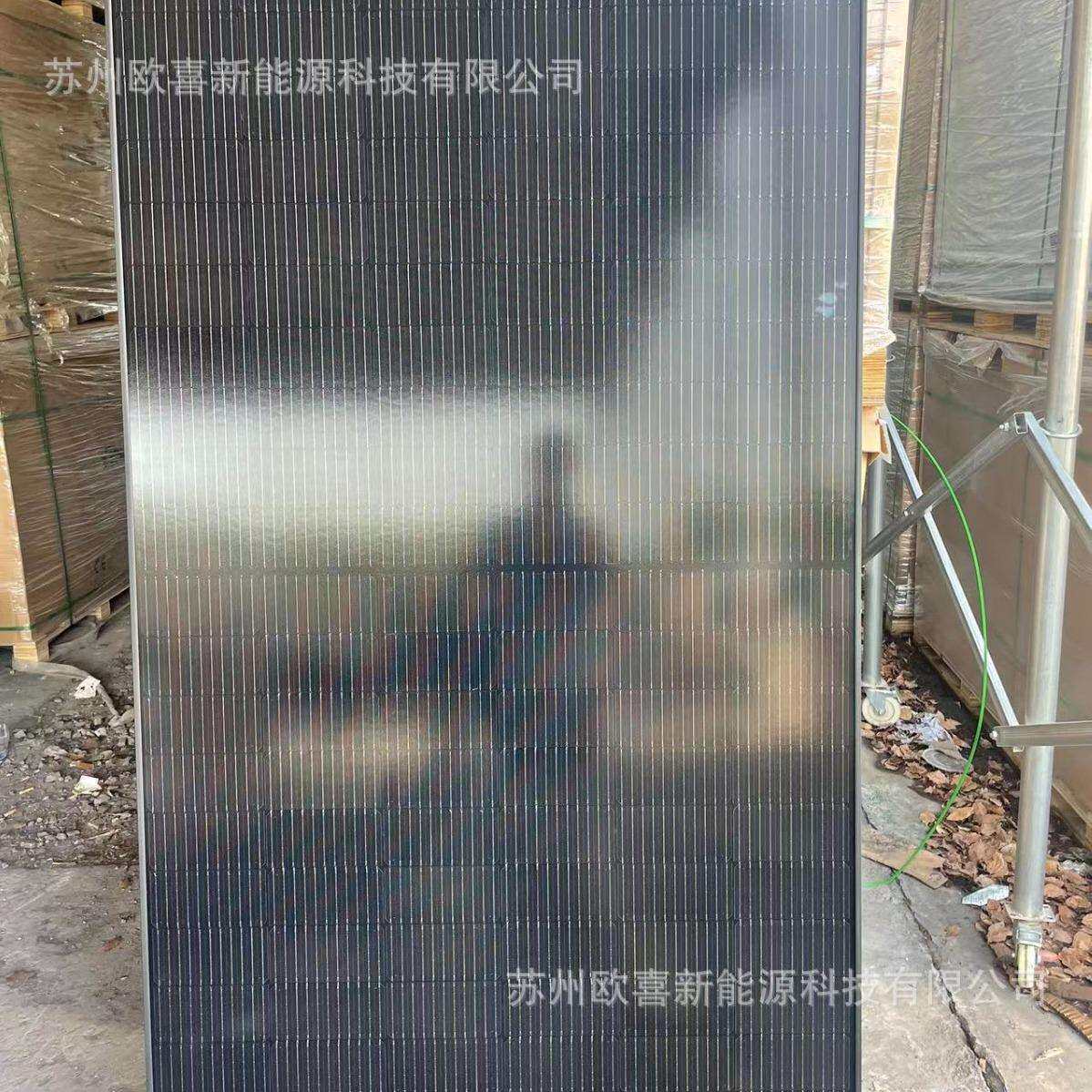 东磁光伏板单晶490W-495W-500W单面太阳能电池板黑框白板黑框黑面