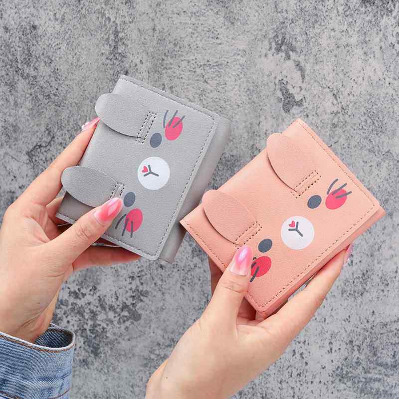 工厂直销短款钱包女 卡通可爱学生三折钱夹 时尚搭扣女士钱包