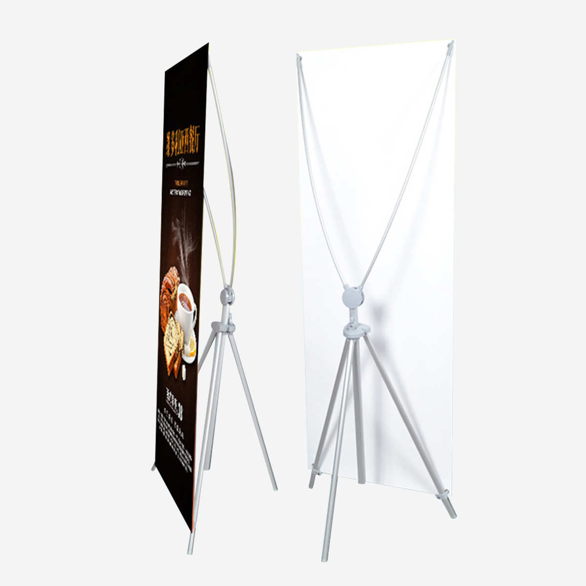 加工X展架80×180海报立牌展示架广告海报易拉宝展示立式金属展架