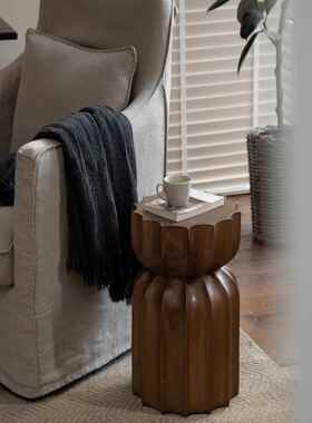 ?宿OYV中古风实木创意沙发边几民小型客厅件木户墩摆小茶几复古小