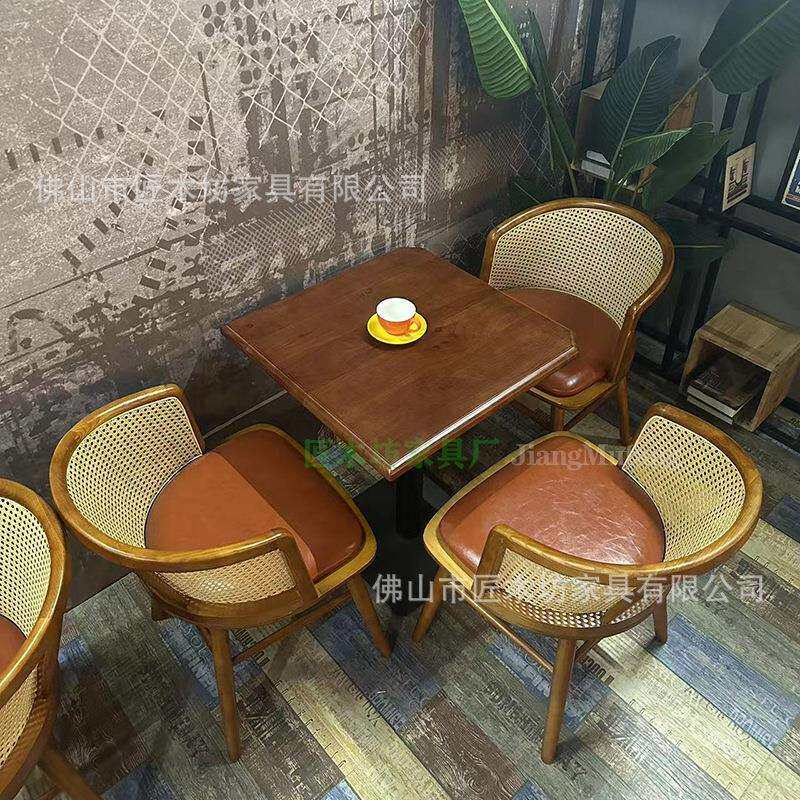 主题餐厅桌椅组合日料烧烤店茶餐厅咖啡厅实木椅子工业风卡座沙发