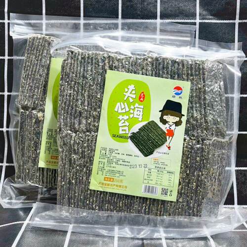 大连特产顺帆芝麻夹心海苔250g即食零食小吃调味海苔休闲食品间食