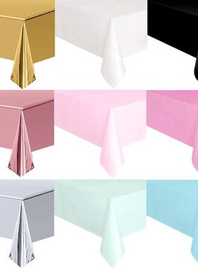 Disposable Tablecloth White Black Pink Gold Table Cover Plas
