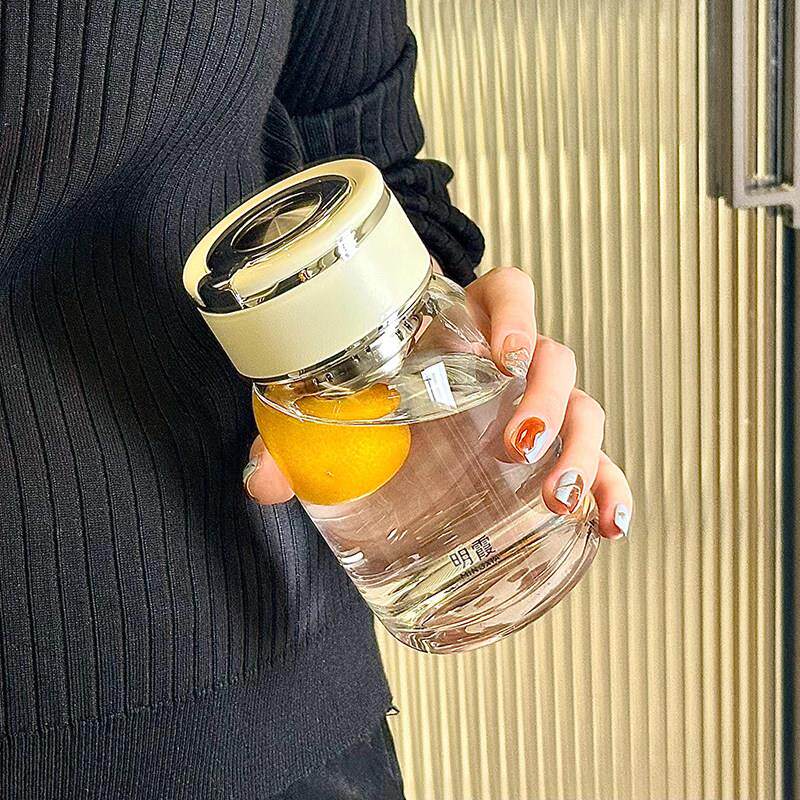 特别好看的玻璃杯杯子家用喝水茶水泡茶杯上班族女士个人专用水杯