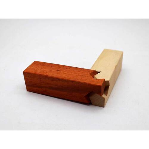 三项榫木质通用工艺品榫卯结构展示可转变方向的结构木作手艺部件