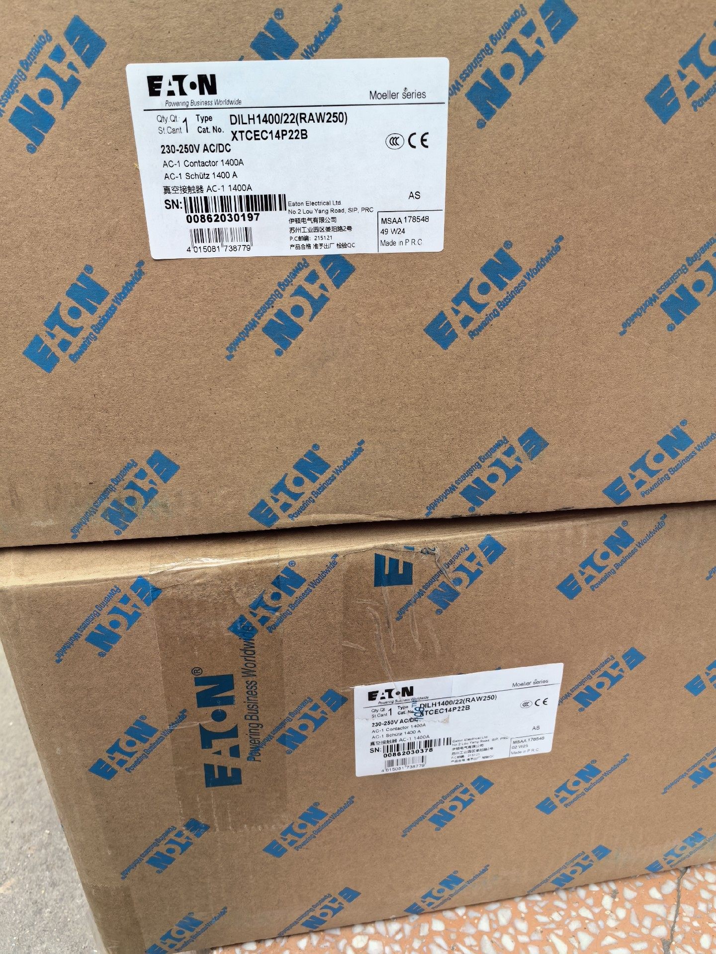 伊顿穆勒接触器DIL1400/22（RAW250）230-2