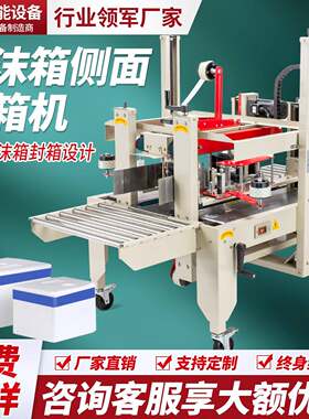 全自动泡沫箱侧边封箱机生鲜水果海货冷冻保温箱田字胶带打包机