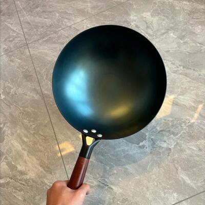 24 26 28cm迷你小铁锅宝宝副食品锅无涂层家用炒锅瓦斯炉不沾锅