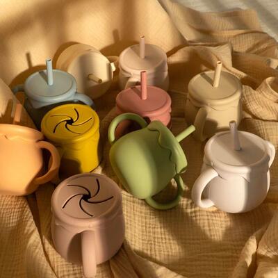 Baby Feeding Cups Portable Drinkware Sippy Cup Solid Food Co