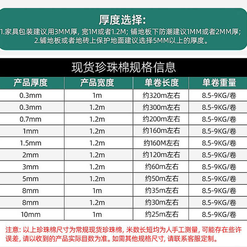 珍珠棉卷厂家物流快递防震抗摔打包垫子包装材料定制epe泡沫棉