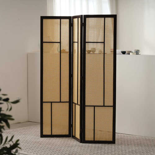 藤编屏风隔断客厅家居玄关卧室彷藤新中式可折叠酒店办公室隔断墙