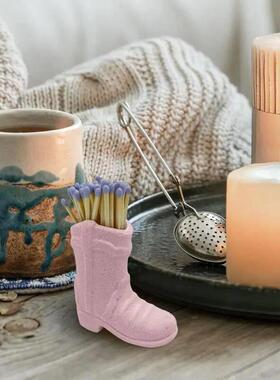 Ceramic Match Holder With Striker Boho Style Cowboy Boot Mat