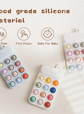 Baby Phone Teether Toy Telephone Sleeping Pacifier Clip Brac