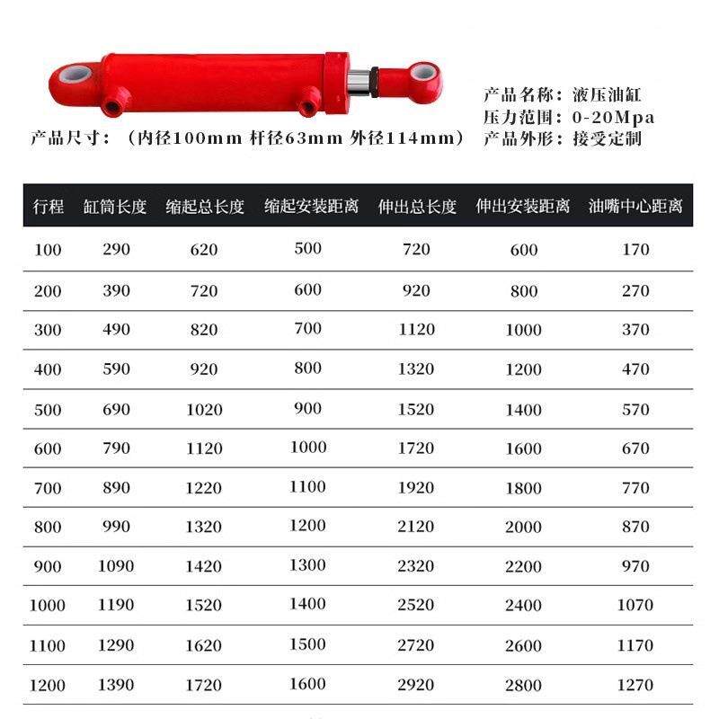 液压油缸加工15吨前后耳环双向伸缩式小型油顶重型升降机油缸高压