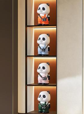 客厅摆件轻奢高级感2025新款创意熊猫轻奢高档客厅酒柜电视柜展示