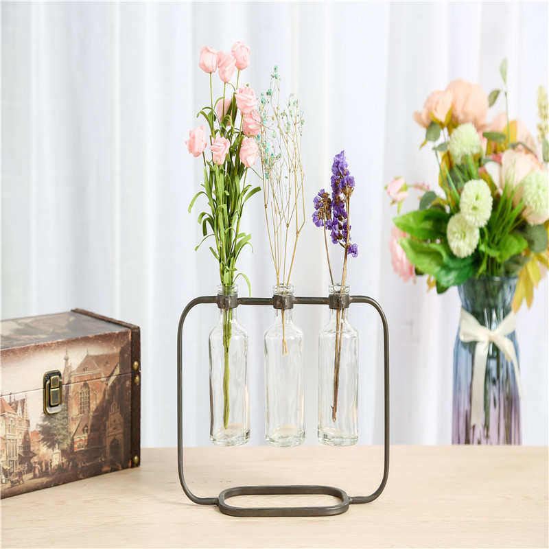 北欧创意铁艺插花瓶网红家居玻璃饰品摆件工艺品简约客厅透明花瓶,家居饰品,花瓶,淘宝优惠券,粉丝福利购,淘宝优惠卷