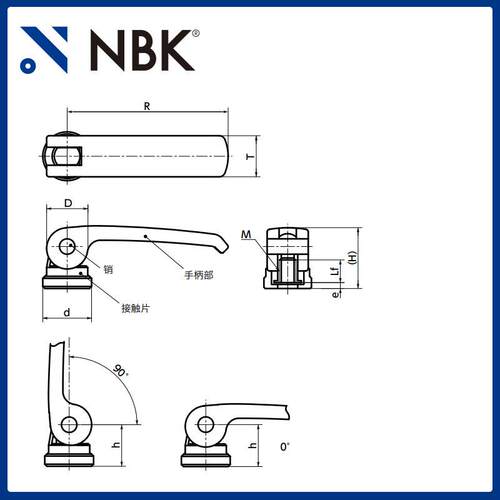 NBK LWBF 凸轮手柄钢制 凸轮夹紧固定型内螺纹四色机械零配件附件
