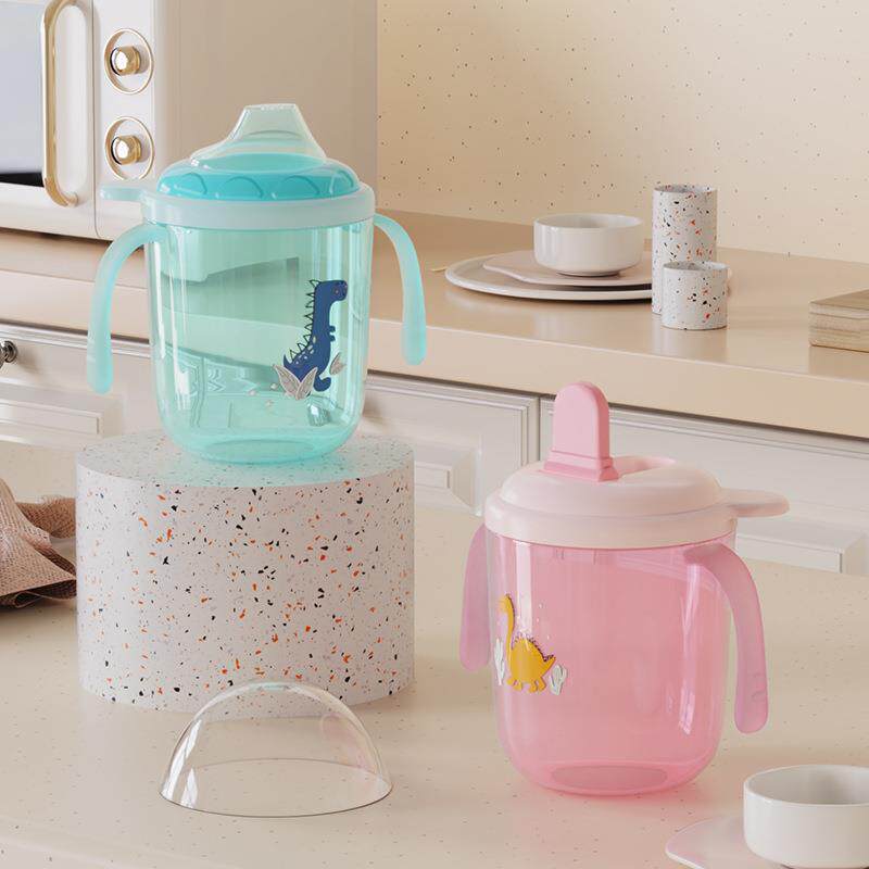 卡通儿童学饮杯婴儿鸭嘴杯宝宝牛奶杯带手柄刻度直饮吸嘴奶瓶水杯