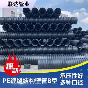 日丰HMMPP聚丙烯缠绕结构壁管黑色聚乙烯复合管增强缠绕B型克拉管