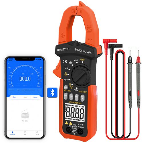 跨境钳形万用表交直流电流电压表高精度蓝牙APP电工用具7200C-APP