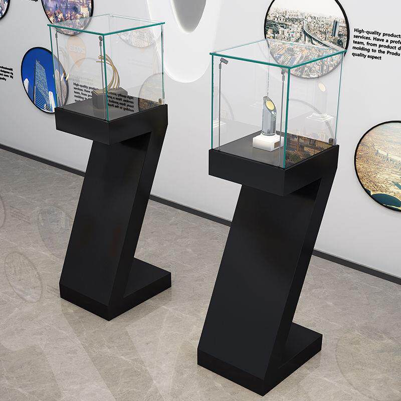 产品创意字母木质Z型烤漆珠宝玻璃饰品展览展会展示柜陈列柜展台