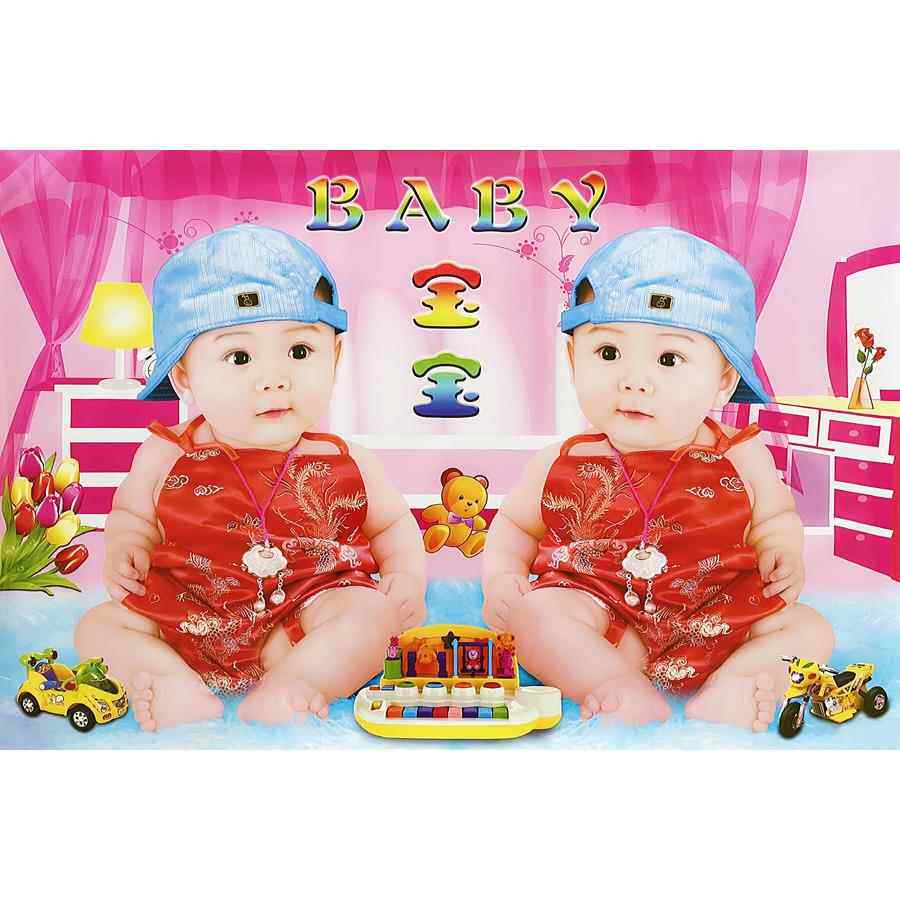 婚房宝宝海报龙凤娃娃备孕墙画新生婴儿画报可爱萌娃双胞胎墙贴画