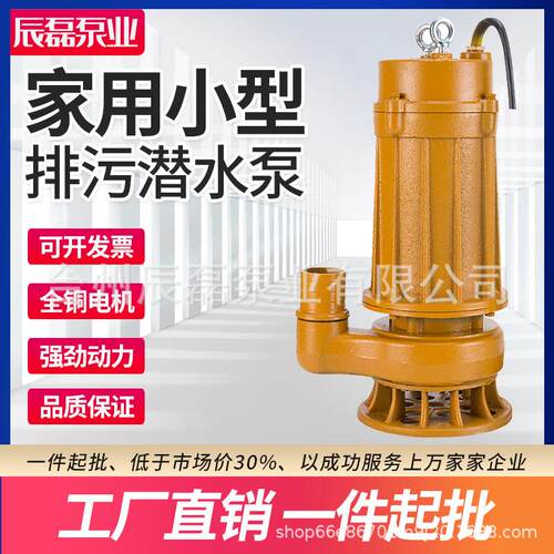 污水泵家用小型220v抽水机化粪池排污淤泥三相抽粪鱼塘吸粪潜水泵