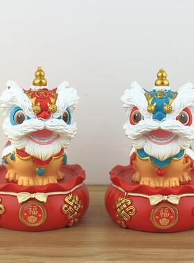 客厅高端大气摆件高级感小众中式佛山醒狮创意舞狮摆件桌面茶桌装