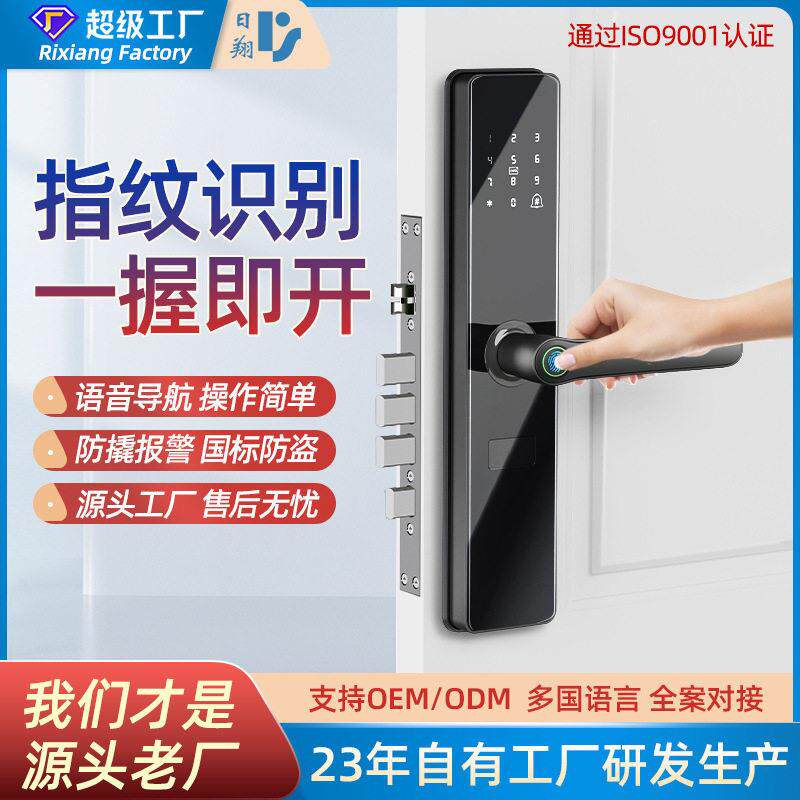 智能电子锁公寓酒店民宿出租房远程密码锁指纹防盗门刷卡入户门锁