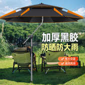 钓鱼新款 户外专用遮阳伞遮阳加厚摆摊黑胶防晒暴雨钓伞