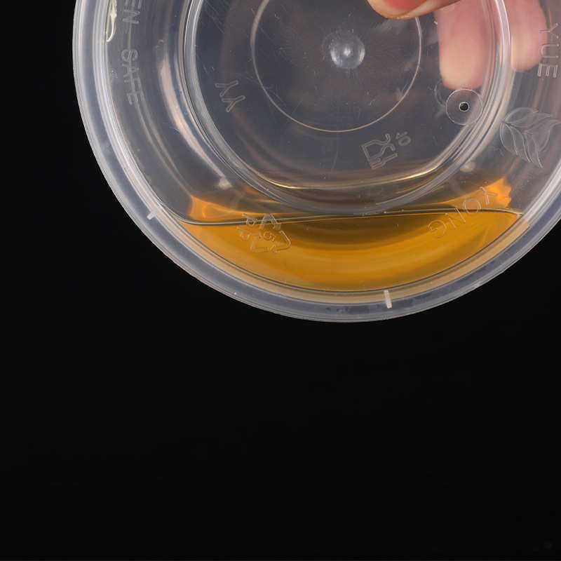 360ml平盖塑料碗一次性打包圆碗圆形外卖快餐盒打包汤碗饭盒带盖