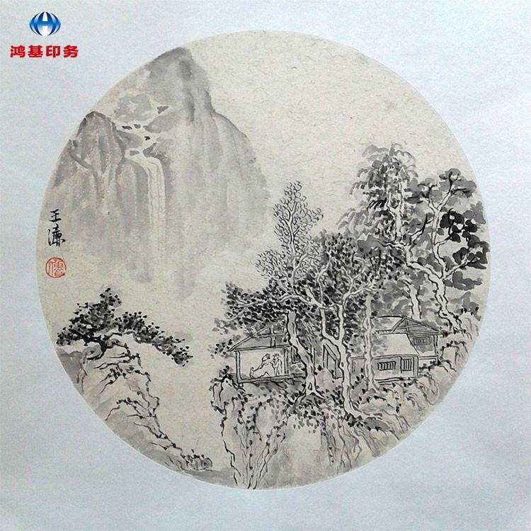 鸿基印务批量制作生产国画/牡丹画武藤高精度喷绘写真广告画面