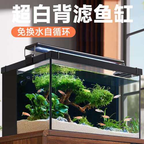yee水草缸超白背滤小型生态桌面造景缸玻璃家用循环客厅