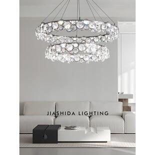 轻奢吊灯客厅水晶灯现代简约客厅主灯意式极简餐厅主卧室新款灯具