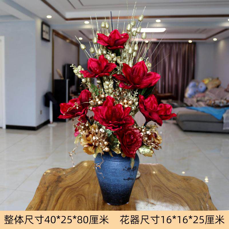 正品婚庆设计客厅餐桌欧式复仿真古套装假花花师装饰花艺摆设金色