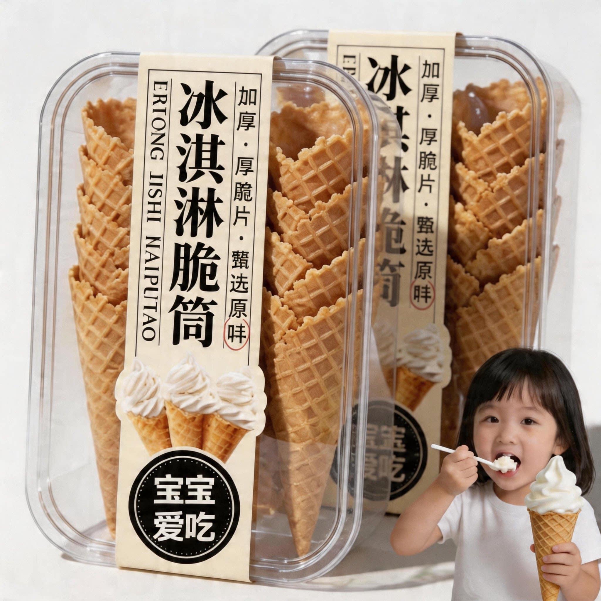 冰淇淋蛋筒甜筒脆皮筒蛋卷热奶宝脆筒雪糕筒商用加厚中大号旗舰店