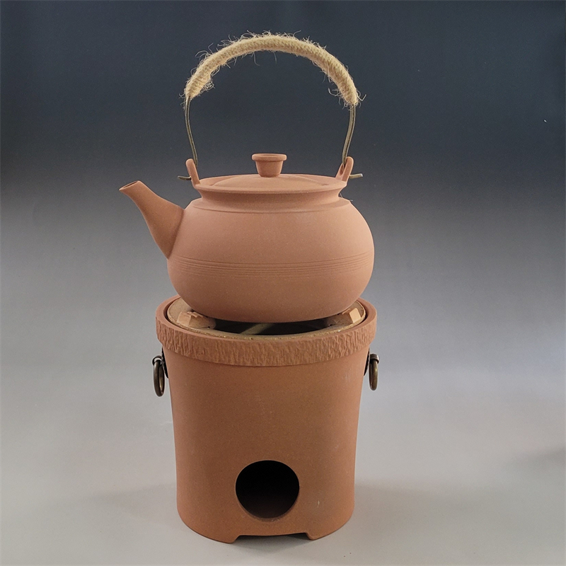潮汕红泥炭炉风炉仔煮茶器陶瓷烧水壶I养生砂铫陶壶覆古功夫茶炉