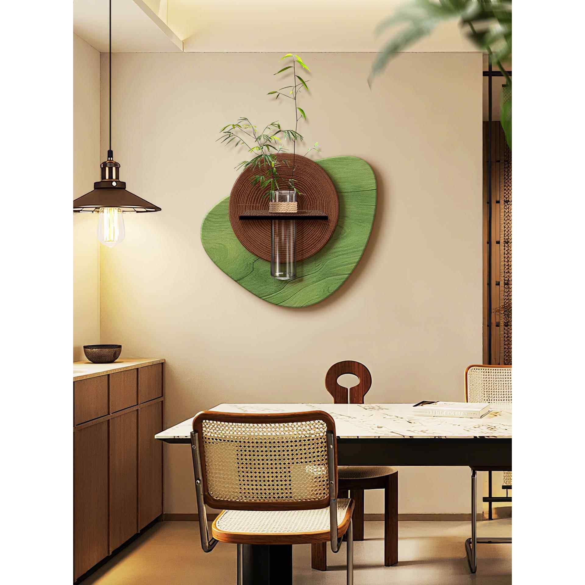 水培绿植中古风餐厅装饰画石来运转餐桌背景墙挂画玄关造景墙壁画,家居饰品,现代装饰画,淘宝优惠券,粉丝福利购,淘宝优惠卷