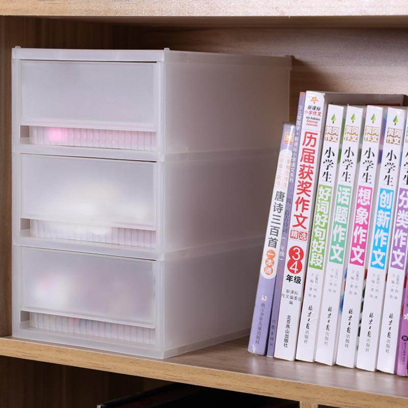 桌抽屉收式收纳盒透166明塑料储物整理盒办桌收面纳箱公自由组合