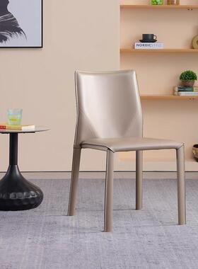 FDMA66-10意式极简马鞍皮餐椅家用轻奢高z级感现代简约2024新款椅