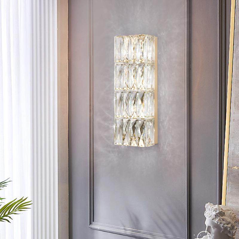 新款水晶壁灯别墅客厅餐厅卧室走廊创意灯酒店宴会厅高档背景墙灯