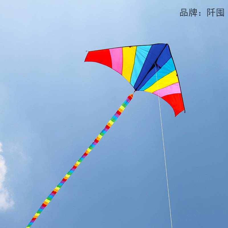 专用潍坊风筝微风大人飞带线型新款易风筝三角卡通彩虹风筝儿童轮