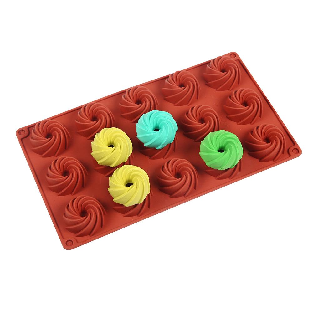15连旋涡曲奇姑姑霍夫硅胶模具螺旋甜甜圈蛋糕模具下午茶点心磨具