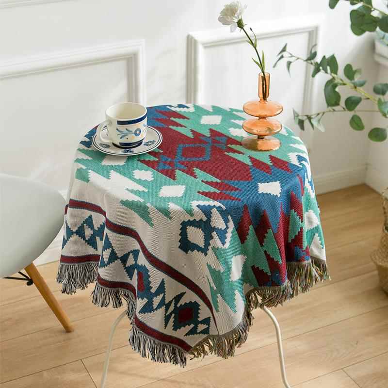 高档简约现代长ins族风桌民布级感轻奢茶几床头柜书桌方桌圆桌台